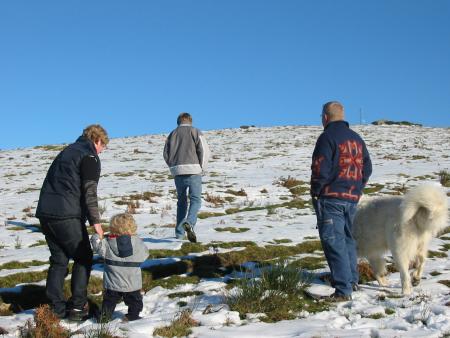 cinq hommes et la neige